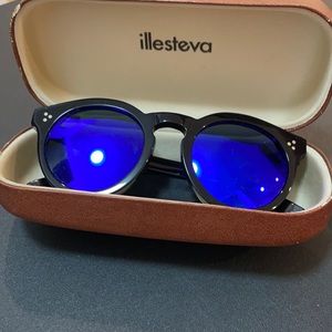 illesteva LEONARD II BLACK/BLUE MIRROR